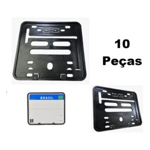 COMBO 10 SUPORTE MOLDURA PLACA MOTO MERCOSUL CONTRAN CG TITAN FAN 125 150 160 START FAZER LANDER PCX NMAX CB XRE XJ6