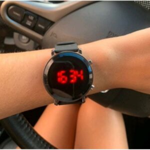 Relógio Digital led Redondo masculino Feminino Unissex Sports Watch moda