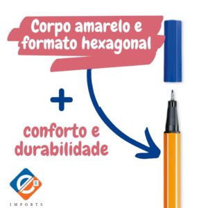 kit 12/24 Canetas Coloridas Fine Line Ponta Fina 0.4 mm 1ª Linha