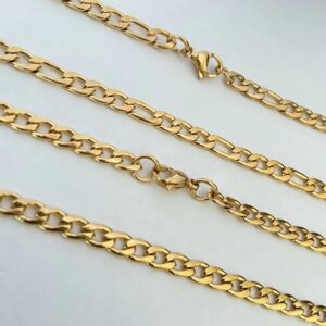 CORDA Corrente DE Masculino 60cm Fino Aço Inoxidável dourado 316L