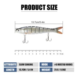8 Segmento Fishing Lure Multi Articulado Isca Artificial Lento Sinking De Pesca Biônico Legal Artes