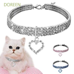 DOREEN COLEIRA DE ANIMAL DE ESTIMAÇÃO EM FORMATO DE CORAÇÃO COM PINGENTE PARA GATO/FILHOTE/TEDDY