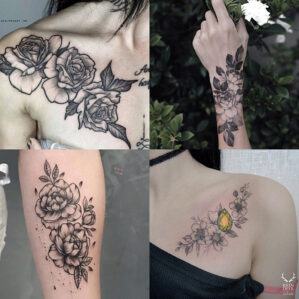 12pcs Autocolantes De Tatuagem De Flores Temporária À Prova D’água Falsa