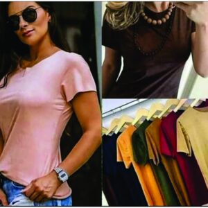 Blusinha de manga feminina em suede 15 cores e todos os tamanhos a sua escolha