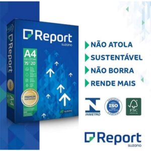 Papel Sulfite A4 Suzano Report Premium Caixa Com 10 Resmas com 500 Folhas Total 5000Fls.