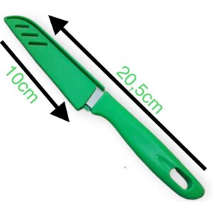 Kit Facas 10 Unidades Lâmina Afiada Faquinha Colorida em Aço Inox com Bainha