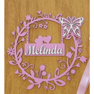 PORTA MATERNIDADE BORBOLETA PERSONALIZADO