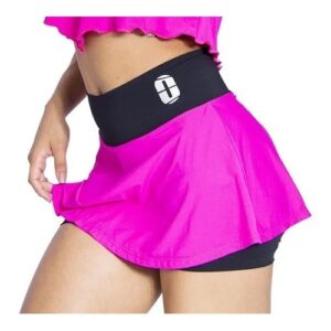 Short Saia Duplo Academia Fitness Feminino Corrida Tapa Bumbum