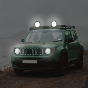 Kit 2 Farol Milha 14 Leds 42w 12v/24v Redondo Off-road 6000-6500k
