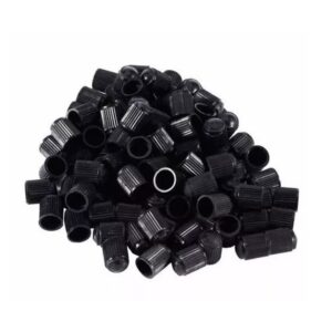 Kit 50 Tampinhas de Plástico Pretas Para Bico Pneu Carro ou Moto