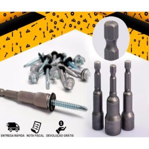 Kit Jogo Bits Soquete Magnetico Parafusadeira 11mm Fertak
