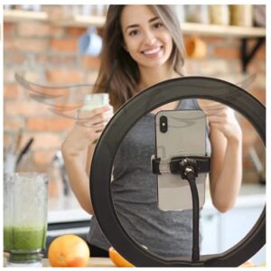 Ring Light 10 polegadas Com Tripé de Mesa e Suporte de Celular