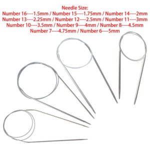 Xiepan 80cm Agulhas De Tricô Circular Em Aço Inoxidável Circular Para Artesanato Diy