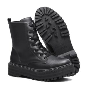 Bota Coturno Feminino Falcucci Blogueira Tratorada Plataforma