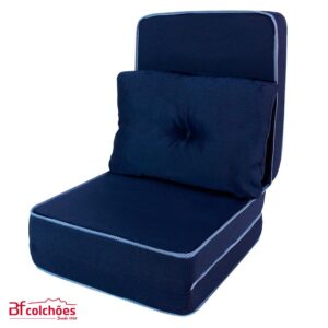 Puff Colchonete Dobrável / Sofá 3 em 1 + Travesseiro Solteiro BF Colchões