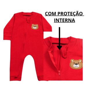 Macacão Romper de recém nascido Bebê Suedini com Zíper Roupa de Bebê