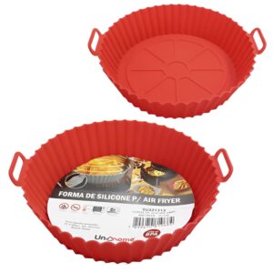 Tapete Redondo Cesto Silicone Para Air Fryer Reutilizável Com Alça Bandeja Fritadeira