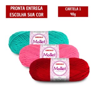 Lã Mollet Círculo 40g Várias Cores Cartela 1 PROMOÇÃO