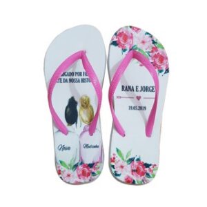 Kit Com 20 Pares Chinelo Personalizado Casamento 15 Anos Debutante Formatura Lembrancinha