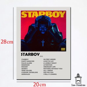 Quadro Placa Decorativa The Weeknd Starboy em MDF 28x20cm