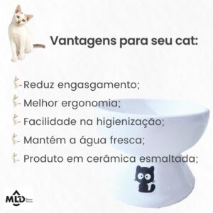 Comedouro para Gatos em Cerâmica Luxo para Gatos Cerâmica Luxo Comedouro Bebedouro Elevado Cerâmica