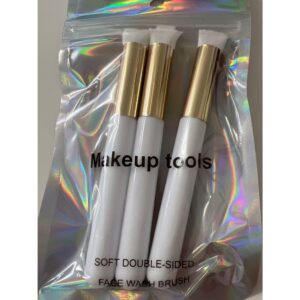 KIT com 3 Pincel para Limpeza de Cílios Extensão Alongamento Cor Aleatoria