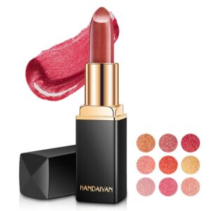 HANDAYYAN 9 Cores Brilho Labial Glitter À Prova D’água Mudança De Temperatura Batom Dourado Maquiagem Duradoura ZHE