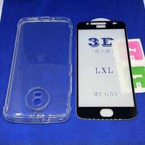 Kit 2 em 1 – Motorola Moto G5s ( XT1792 ) – Película de Vidro 3D Frontal ( Protetor de Tela ) e Capa Capinha Case