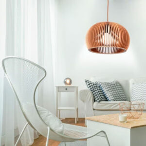 Lustre GG Marrom Mdf Luminaria Pendente Area Churrasco/cozinha