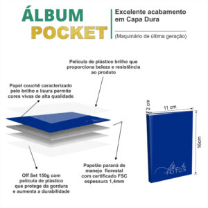 ALBUM DE FOTOGRAFIA 10X15 POCKET PARA 40 FOTOS CABE NO BOLSO VARIAS CORES DISPONIVEIS