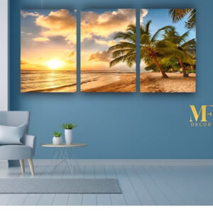Quadro Decorativo 3 peças Praia Sala Quarto MF