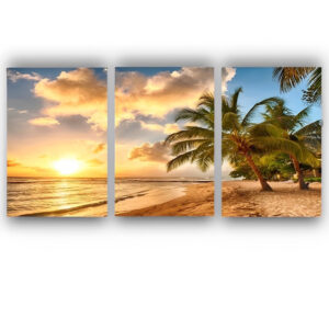 QUADRO DECORATIVO 3 PEÇAS PRAIA SALA QUARTO MF