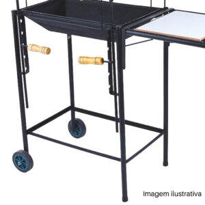 Par Roda 4 Polegada Churrasqueira Carrinho Feira Grama 15 Kg Carga Reforçada Mini CSK RLM