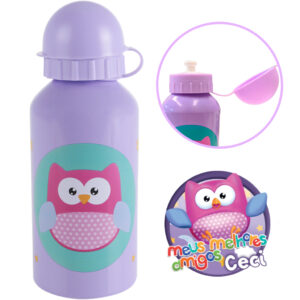 Garrafinha Inox Infantil Agua Suco Criança Squeeze Escola Menino Menina Garrafa com Tampa