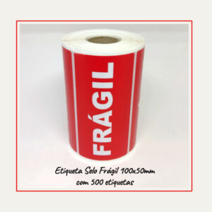 Etiqueta Selo Fragil 100×50