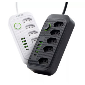 Extensão 5 Tomadas 4 USB 1 Type-C Universal Bivolt Power 110v/220v 2m