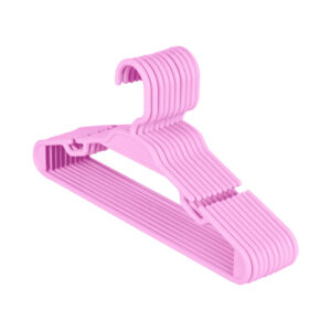 Kit 100 Cabides Infantis para Organização Rosa 5,5mm