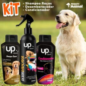 KIT SHAMPOO PARA CACHORRO RAÇAS GOLDEN – LABRADOR + DESEMBARAÇADOR + CONDICIONADOR RAÇAS UNIVERSAL