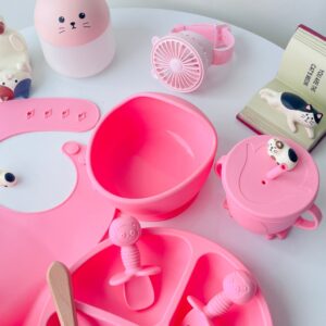 Kit 6/8 Peças e Talheres De Silicone Para Bebês e Crianças