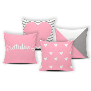 Kit 04 Capas de Almofada Decorativas Modernas Luxo – 037