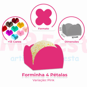 100 Forminhas 4 Pétalas Média Para Doces Finos Festas Aniversários Casamentos