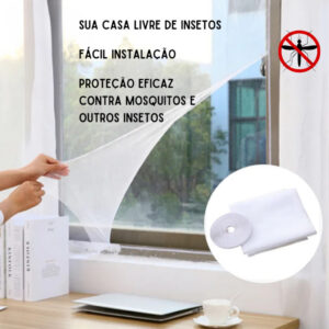 Tela Rede Mosqueteira Proteção de Mosquito 4 unidades Janela Basculante com Velcro contra Mosquito Pernilongo Dengue.