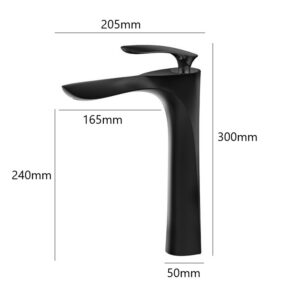 Torneira Monocomando Bica Alta Banheiro Fosco Preto 30cm Yesop