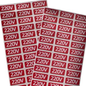 Etiqueta Tomada Voltagem 110V e 220V – 100 unidades (70un 110v e 30un 220v) – adesivo para tomada – adesivo voltagem