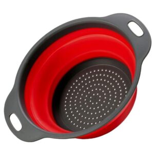 Escorredor Retrátil Silicone 24cm Lavador Dobrável Macarrão Legumes Verduras Frutas Massas Alimentos