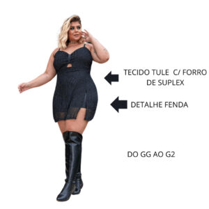 Macaquinho Euphoria Fenda Plus Size Badala C/ Bojo Maravylhosa Curve