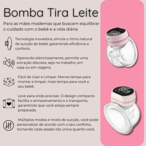 Bomba de tira leite, Bomba Elétrica Portátil Para Leite Materno Recarregável Extrator