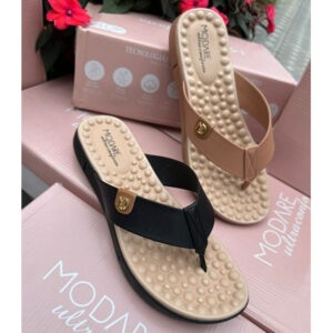 Chinelo Ortopedico Modare Feminino Esporão Massageador Macio Preto Camel