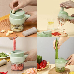Cortador Elétrico De Legumes 4 Em 1 Sem Fio Alho Com Carregamento USB Triturador Durável Ferramenta De Cozinha