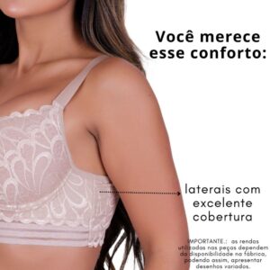 KIT Lingerie 2 Sutiãs Plus Size Sustentação Alça Reforçada Bojo Renda e Microfibra